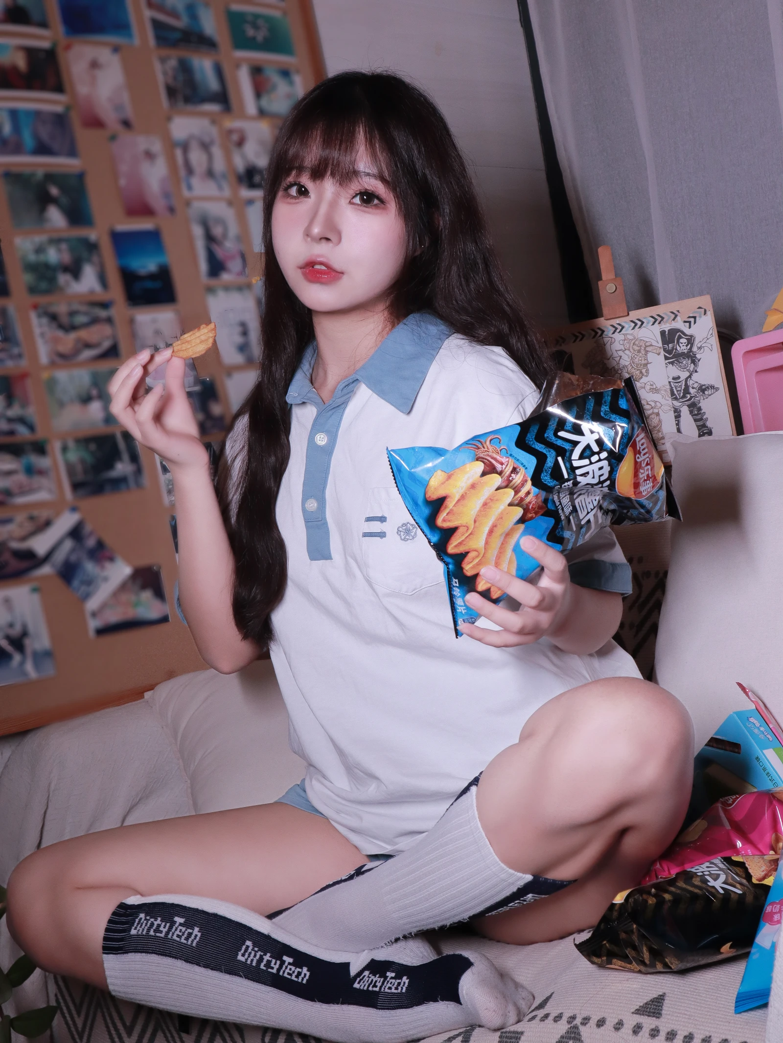 图片[3]-yuuhui玉汇 蓝白条少女 78P-COS世界